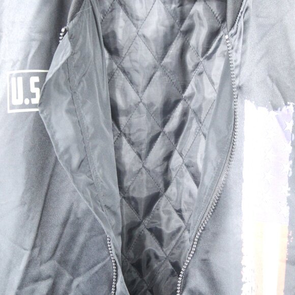 US AIR FORCE VETERAN'S BOMBER JACKET CUSTOMIZED PERSONALIZED BLACK SATIN SIZE 3X - Picture 4 of 8
